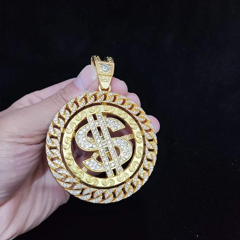 pingente-spin-money-ice-cravejado-encaixe-cuban-13mm-dourado