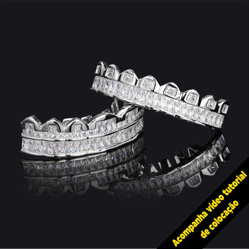 Grillz Type Quavo Ice Cravejado (Acompanha Massa Modeladora)