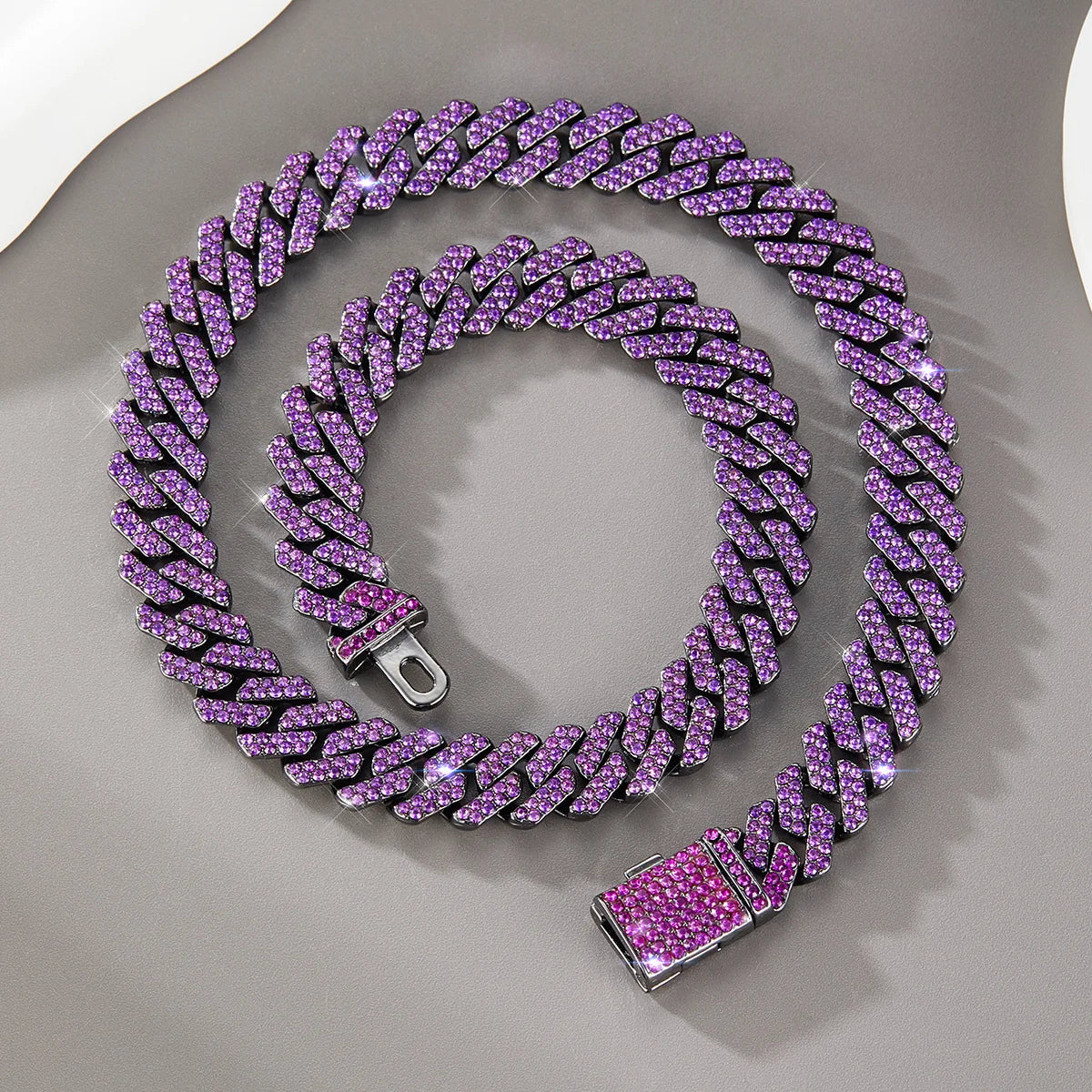 Corrente Cuban Miami 3.0 Purple (Ice Cravejada) 12mm