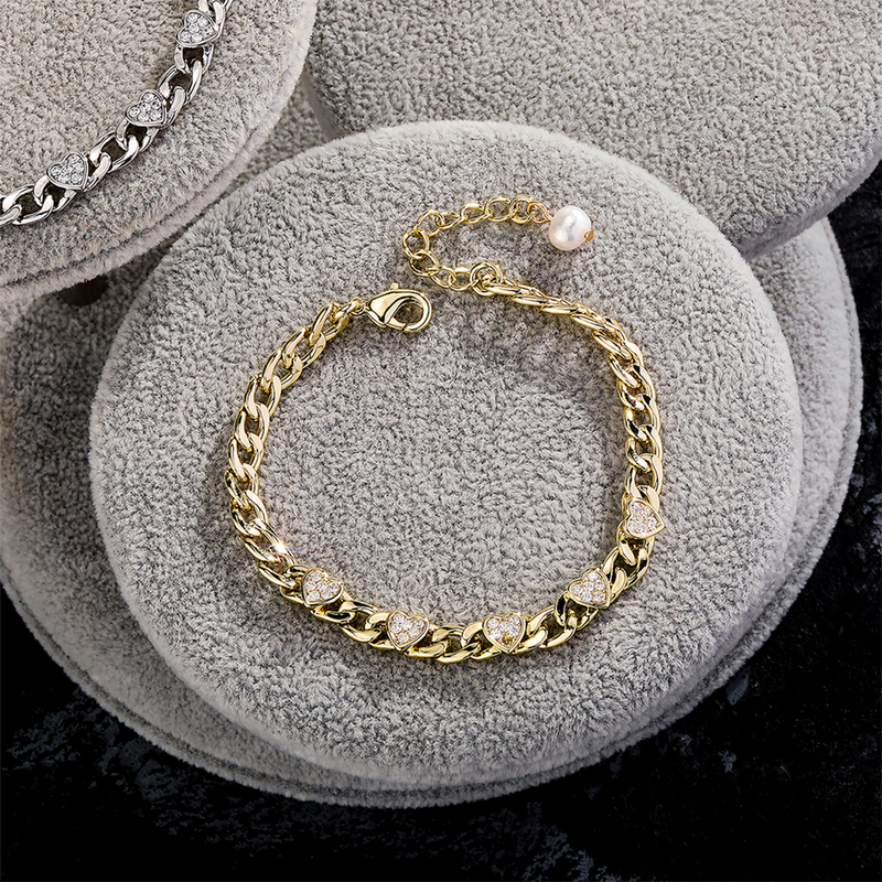 Pulseira Heart Feminina à Prova D'água 6mm