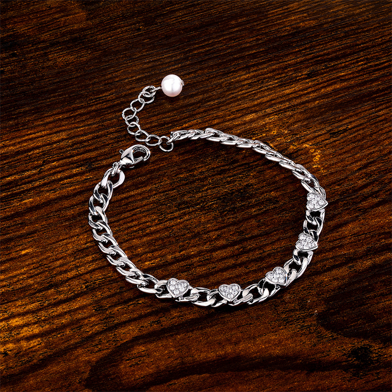 Pulseira Heart Feminina à Prova D'água 6mm