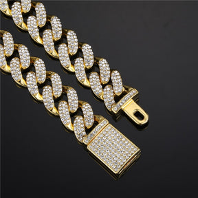 Corrente-cordao-colar-Cuban-Burly-Ice-Cravejada-dourado-ouro