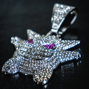 Corrente Cuban Miami 3.0 (Ice Cravejada) 12mm + Pingente Gengar