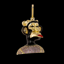 Pingente-Bored_Ape-black-touca-gorro-Corrente-cordao-colar-macaco-nft-ouro-dourado