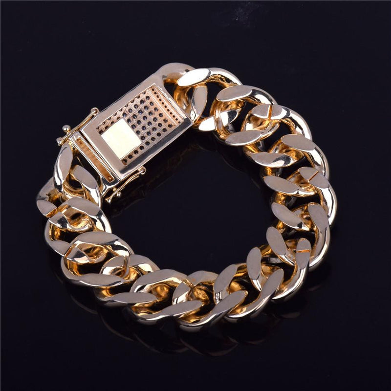 Pulseira-Cuban-24k-Ice-Cravejada-Dourada