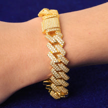 Pulseira-Cuban-Miami-24k-Ice-Cravejada-2.0-dourada-ouro-prata