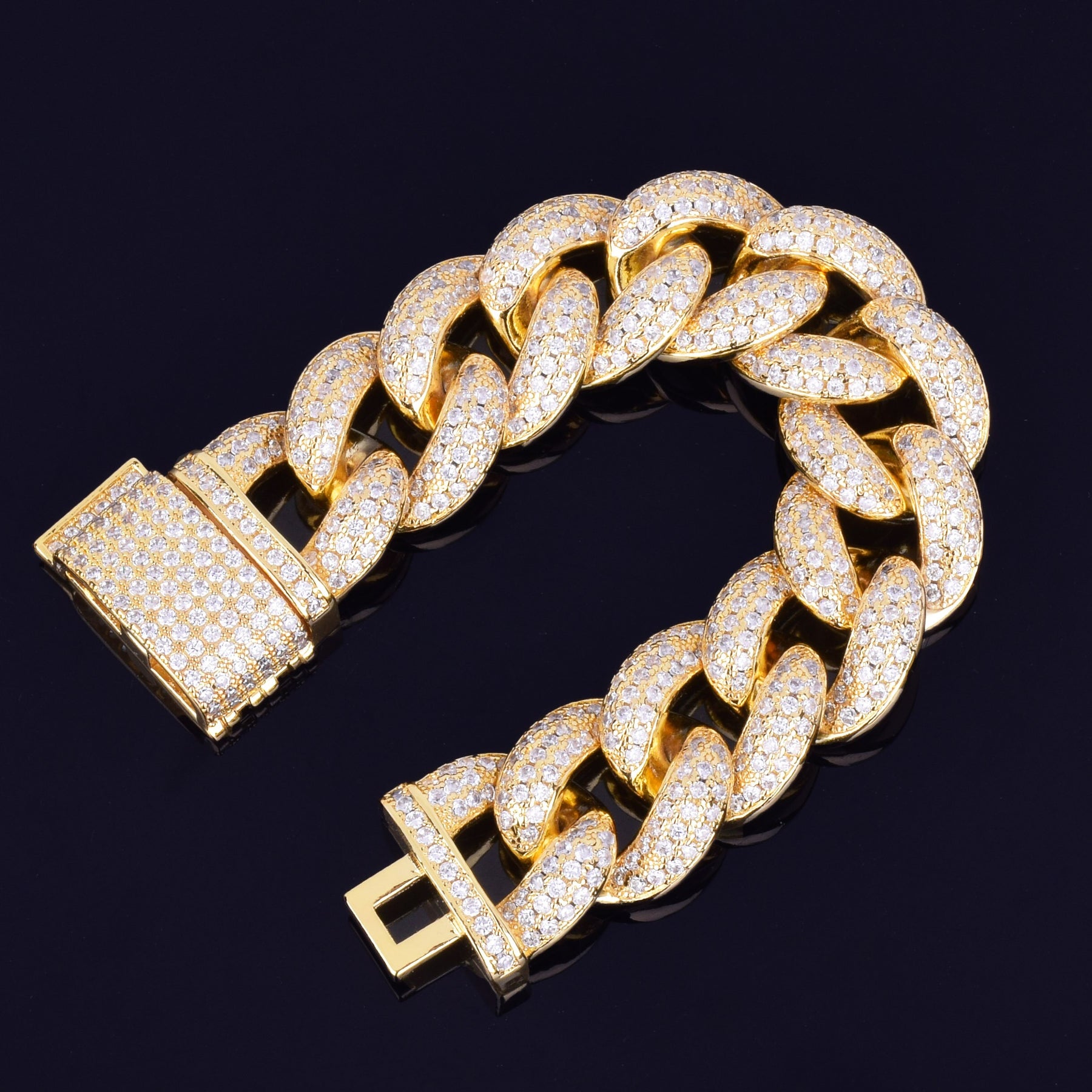 Pulseira Rolo Bulky 24K (Ice Cravejada) 23mm