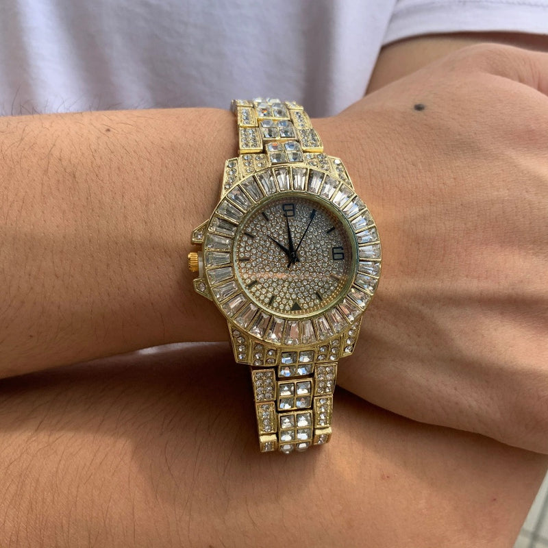 Relogio-posh-Ice-Cravejado-dourado