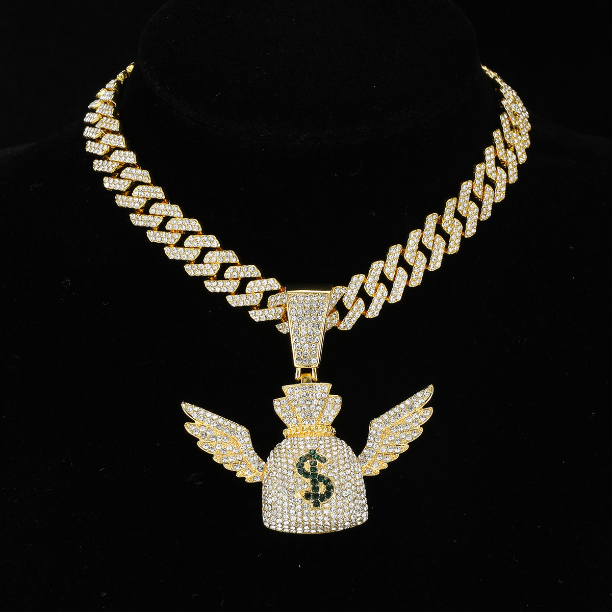      corrente-cordao-colar-cuban-miami-3-0-presente-pingente-money-bag-ice-cravejada-12mm-prata-dourado