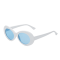 Óculos Kurt Cobain branco com lente azul
