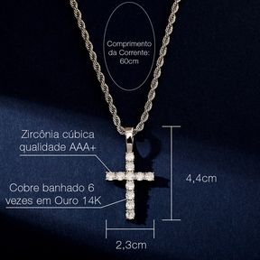 Pingente Cruz à Prova D'água (+ Presente: Corrente)