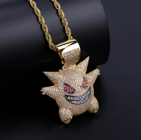    pingente-corrente-gengar-ice-cravejado-dourado