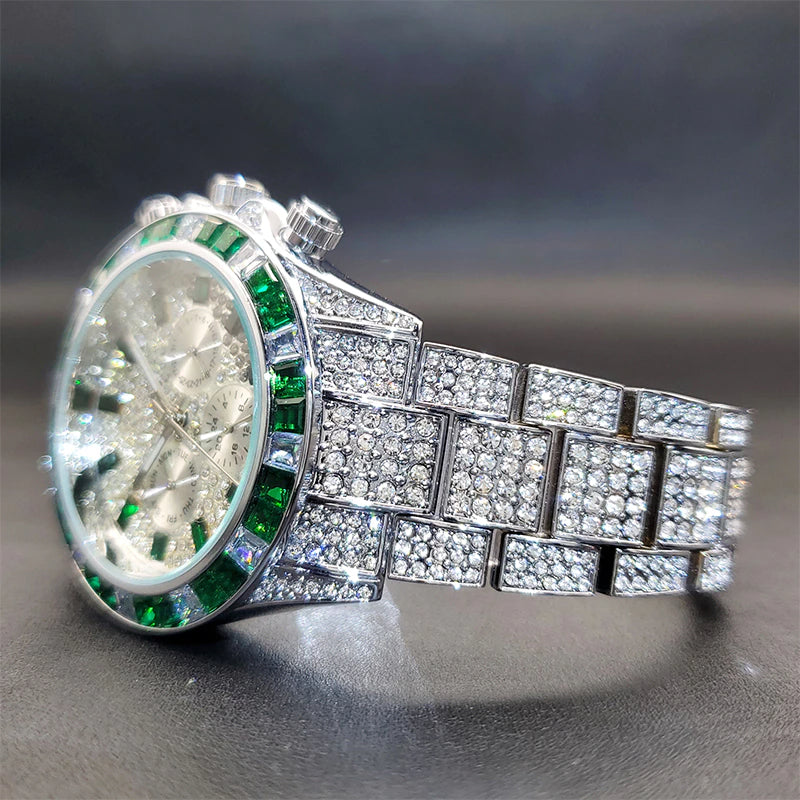      relogio-emerald-ice-cravejado-prata